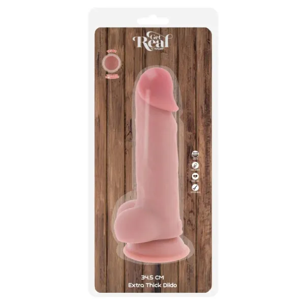 Deluxe Realistischer Penis mit Hoden, Extra Dick, 34,5 cm von Get Real | Fesselliebe.de