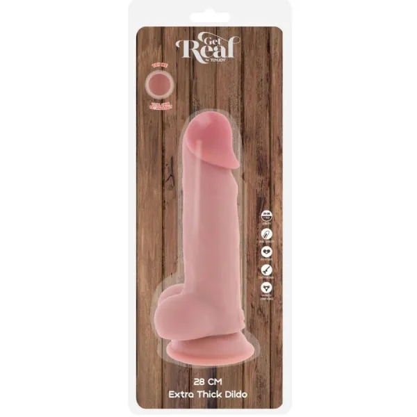 Deluxe Realistic Penis With Testicles Extra Thick 28 cm von Get Real | Fesselliebe.de