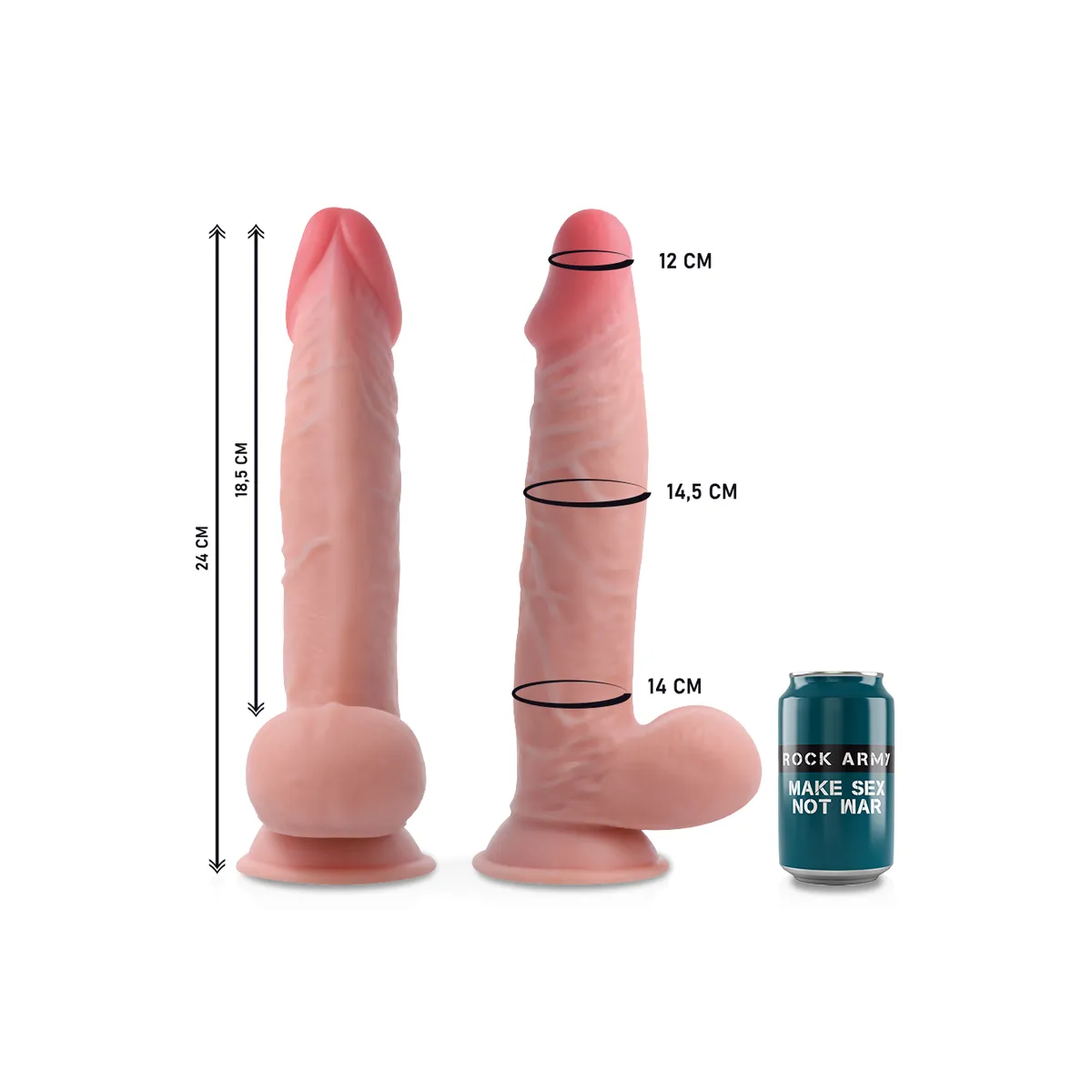 Geschirr + Dual Density Sherman 24 cm -O- 4,62 cm von Rock Army | Fesselliebe.de