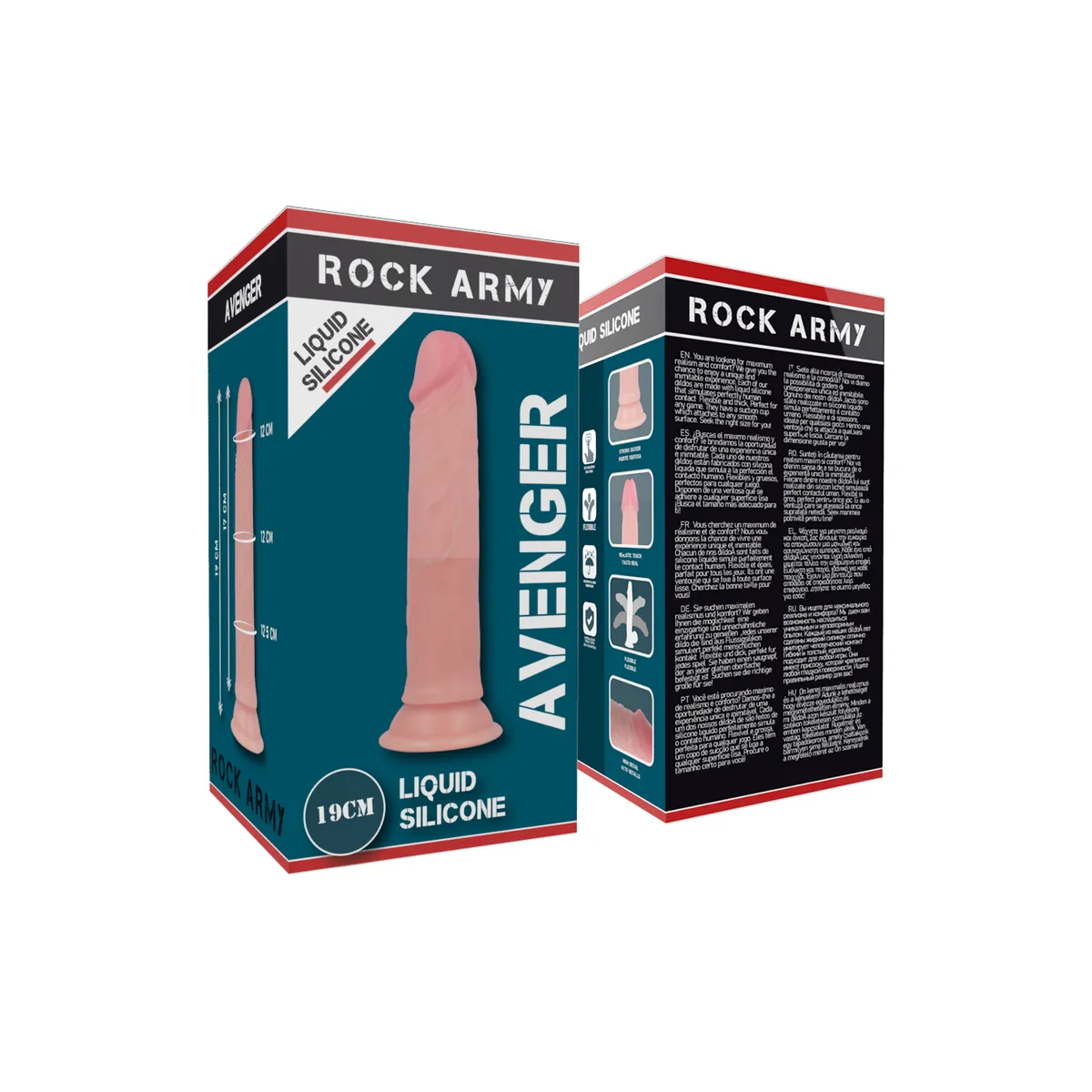 Harness + Flüssiger Silikondildo Premium Avenger 19 cm -O- 3,98 cm von Rock Army | Fesselliebe.de