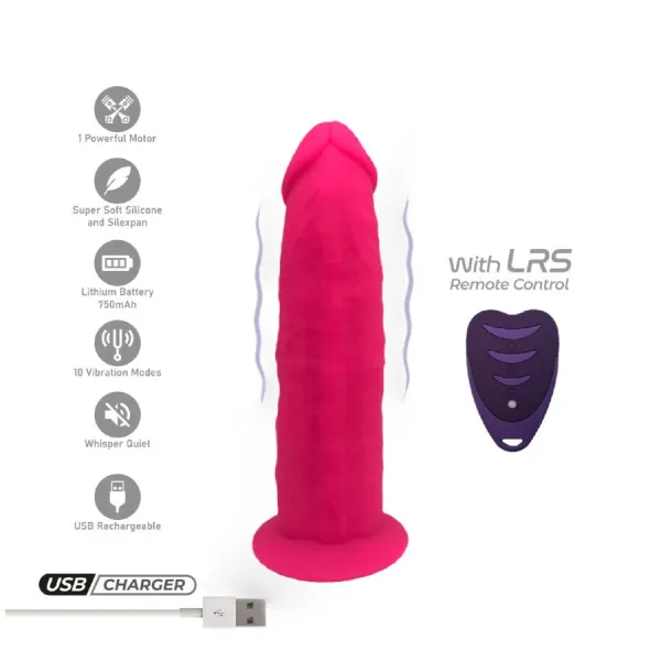 Realistischer Penis Modell 2 Rosa + mit Fernbedienung Lrs 17 cm von Silexd | Fesselliebe.de