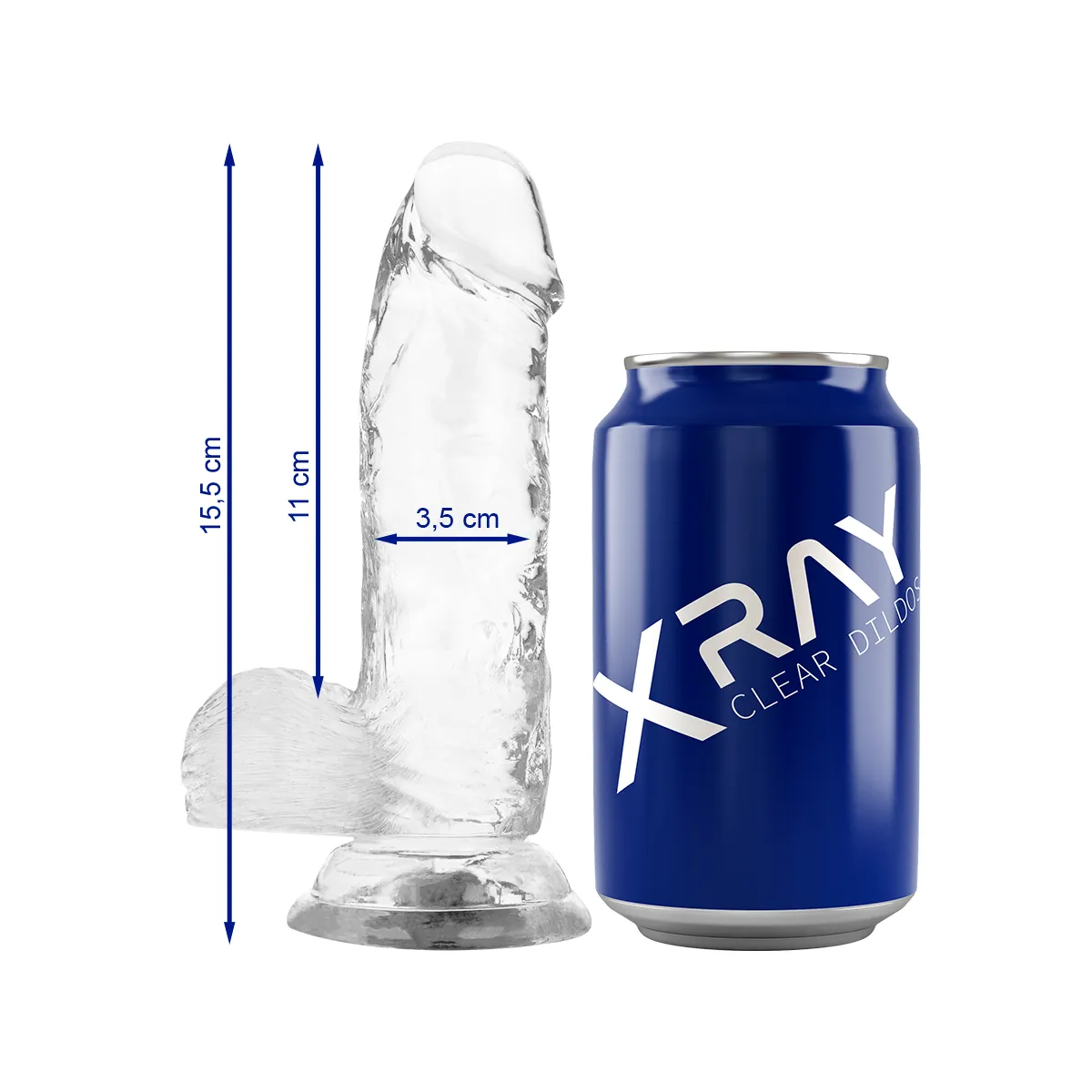 Klarer Hahn mit Bällen 15,5 cm -O- 3,5 cm von X Ray | Fesselliebe.de