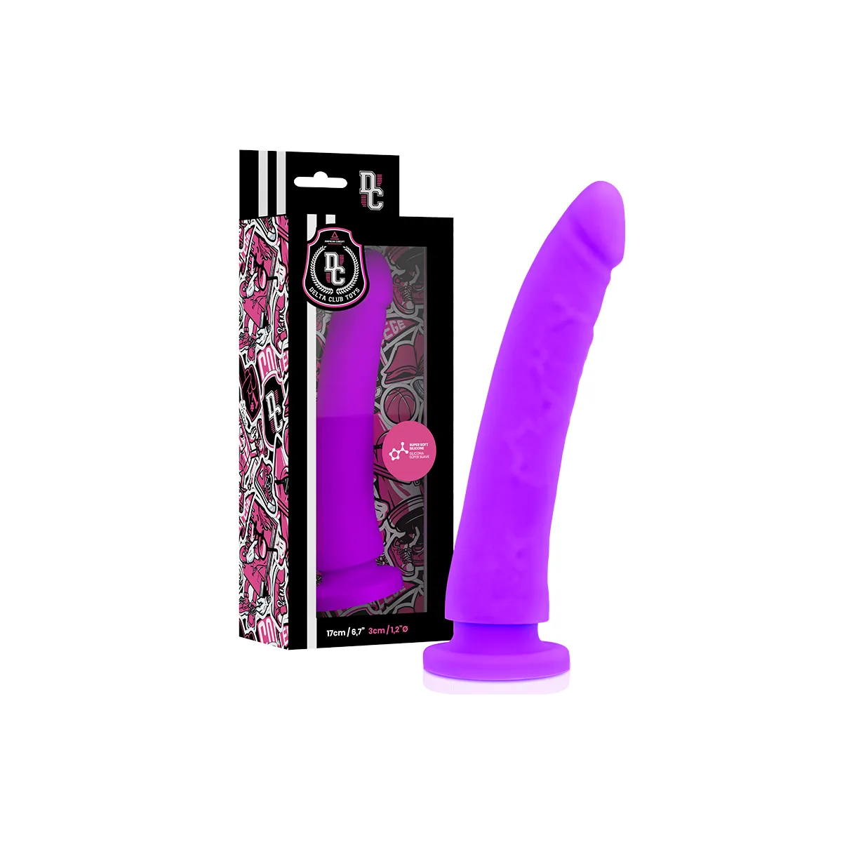 Toys Lila Dildo Medizinisches Silikon 17 cm -O- 3 cm von Deltaclub | Fesselliebe.de