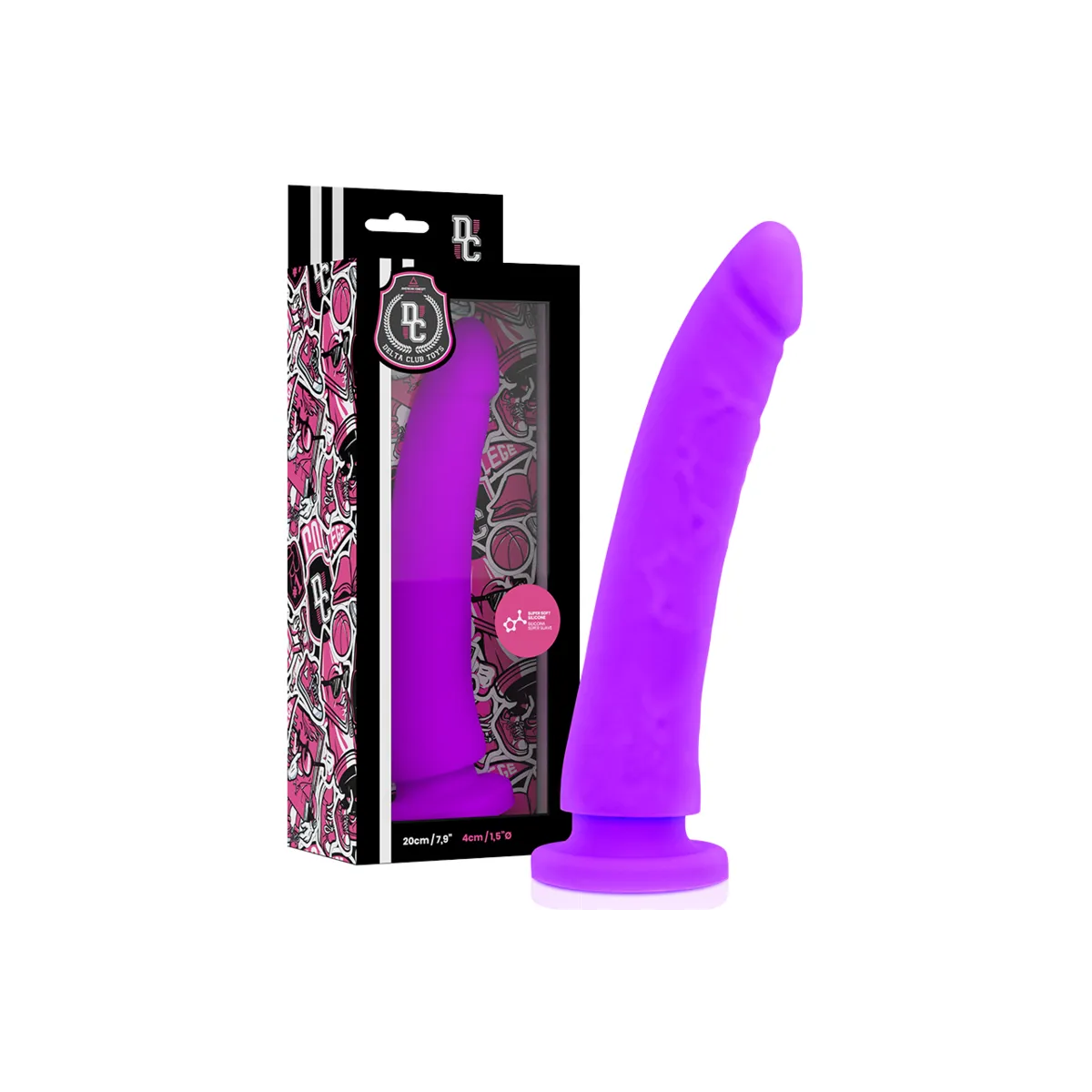 Toys Lila Dildo Medizinisches Silikon 20 cm -O- 4 cm von Deltaclub | Fesselliebe.de