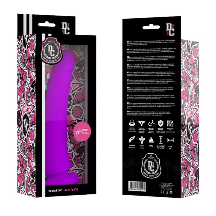 Toys Lila Dildo Medizinisches Silikon 20 cm -O- 4 cm von Deltaclub | Fesselliebe.de