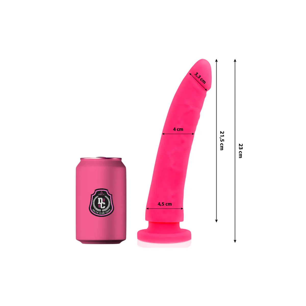 Toys Rosa Dildo Medizinisches Silikon 23 cm -O- 4,5 cm von Deltaclub | Fesselliebe.de