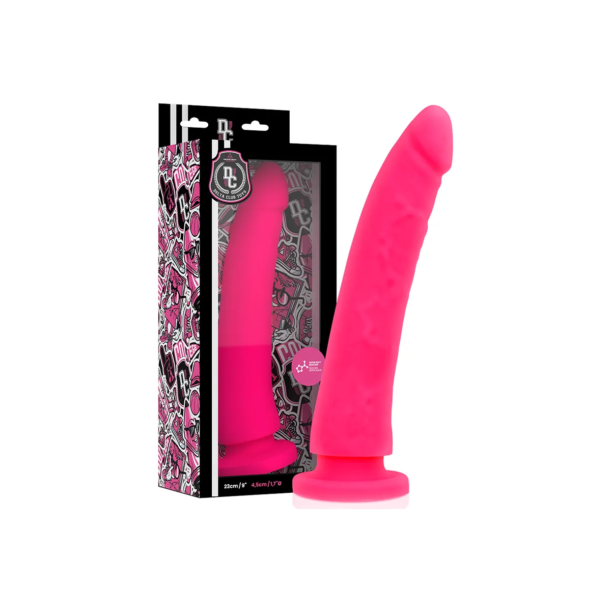 Toys Rosa Dildo Medizinisches Silikon 23 cm -O- 4,5 cm von Deltaclub | Fesselliebe.de