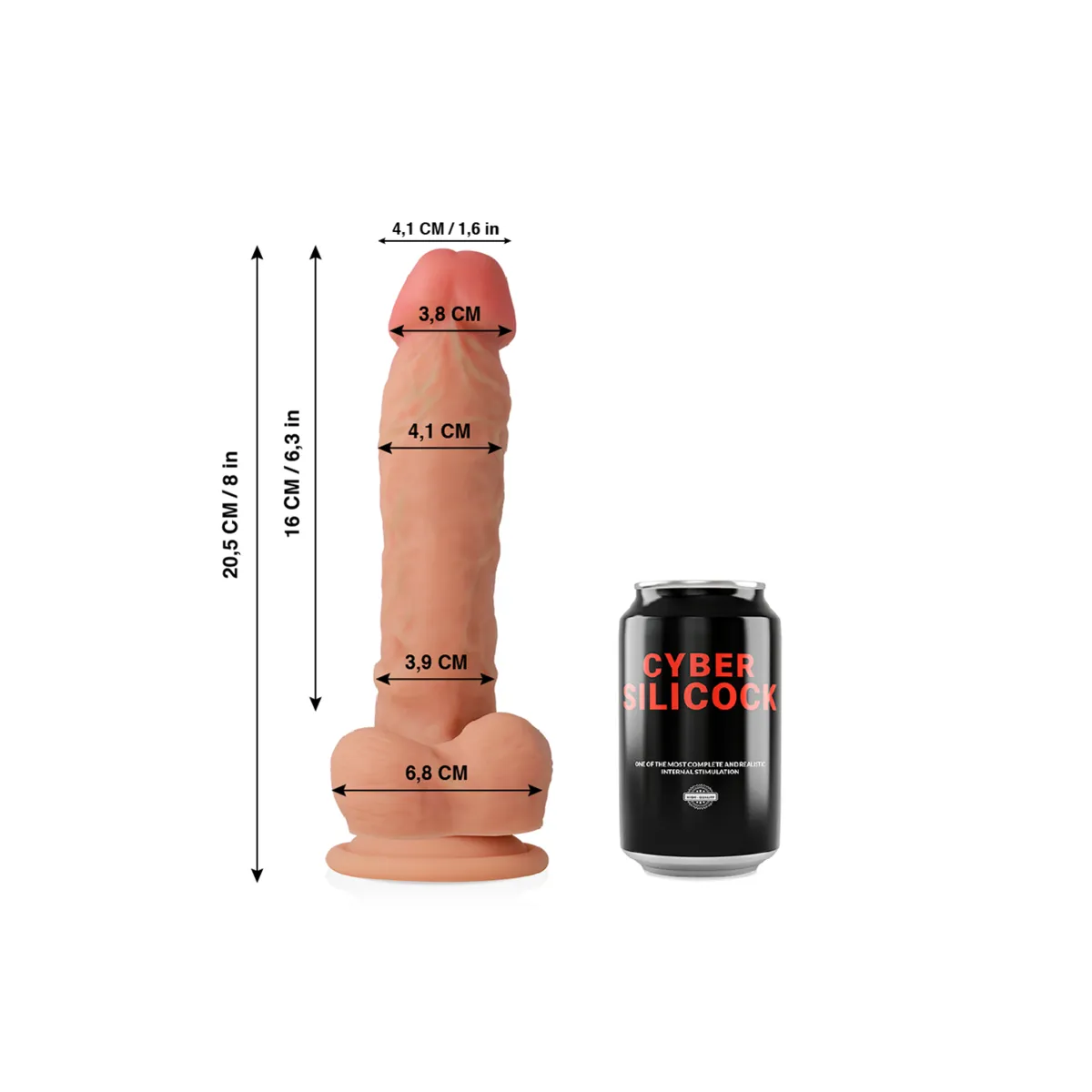 Ultra-Realistischer, Weicher Flüssiger Silikon-Dong 20,5 cm -O- 4,1 cm von Cyber Silicock | Fesselliebe.de