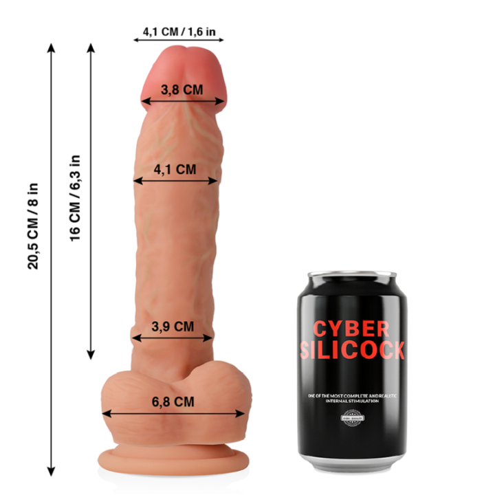 Ultra-Realistischer, Weicher Flüssiger Silikon-Dong 20,5 cm -O- 4,1 cm von Cyber Silicock | Fesselliebe.de