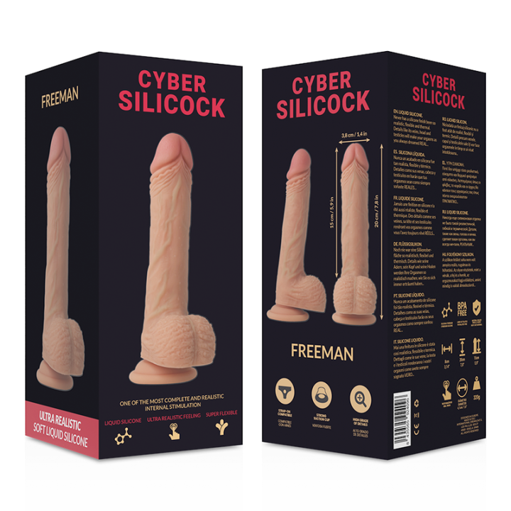 Freeman Ultra Realistisches, Weiches Flüssige Silikon 20 cm -O- 3,8 cm von Cyber Silicock | Fesselliebe.de