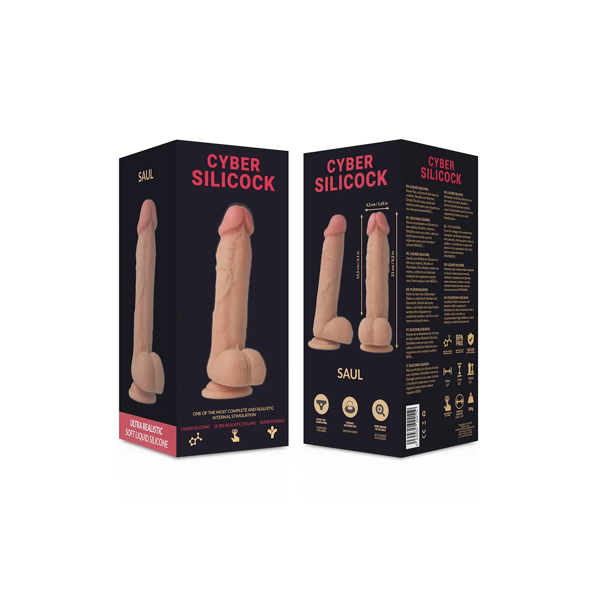 Saul Ultra Realistisches, Weiches Flüssige Silikon 21 cm -O- 4,2 cm von Cyber Silicock | Fesselliebe.de