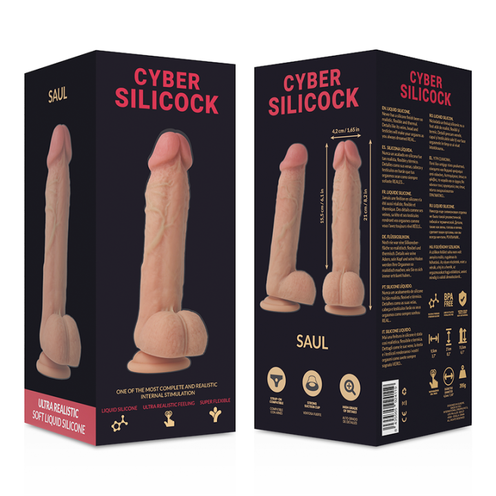 Saul Ultra Realistisches, Weiches Flüssige Silikon 21 cm -O- 4,2 cm von Cyber Silicock | Fesselliebe.de