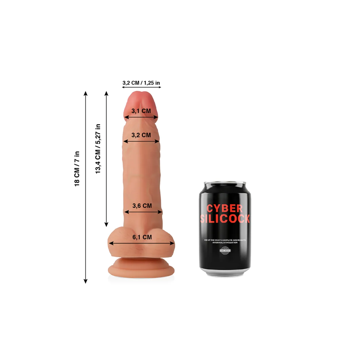 Jude Ultra Realistisches, Weiches Flüssige Silikon 18 cm -O- 3,2 cm von Cyber Silicock | Fesselliebe.de