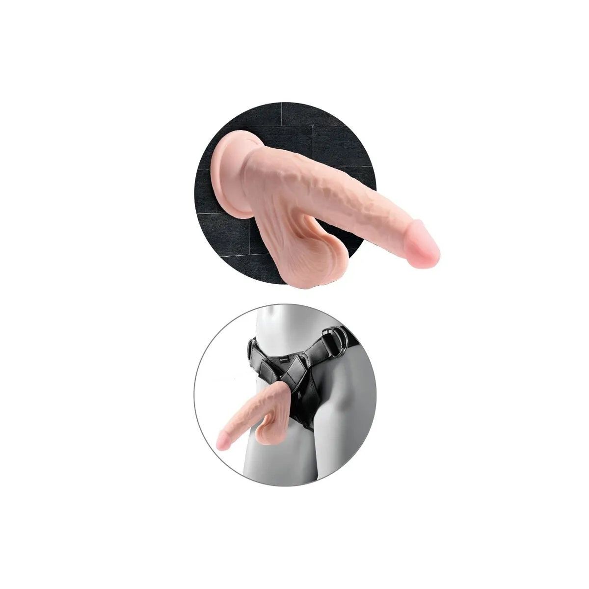 Plus 3D Dildo Swinging Balls 15,2 cm Helle Haut von King Cock Plus | Fesselliebe.de