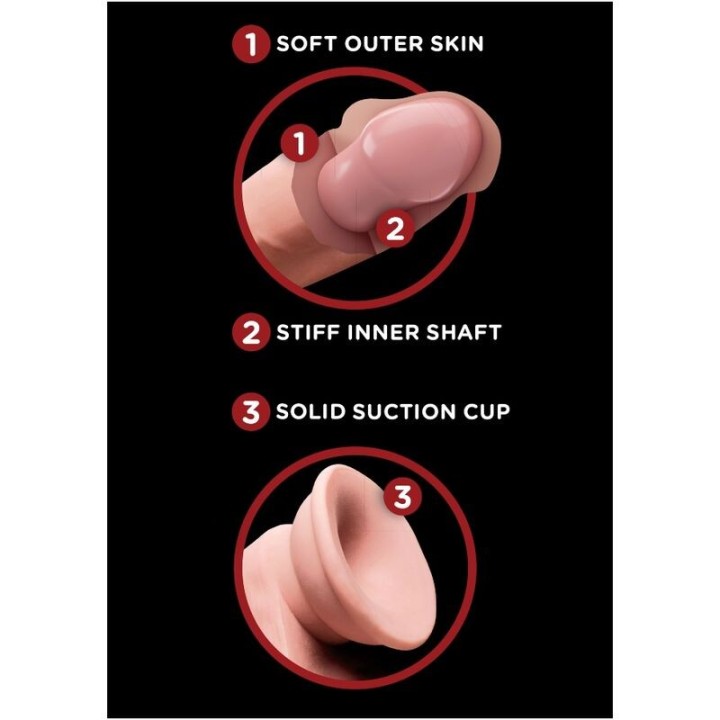 Plus 3D Dildo Swinging Balls 15,2 cm Helle Haut von King Cock Plus | Fesselliebe.de