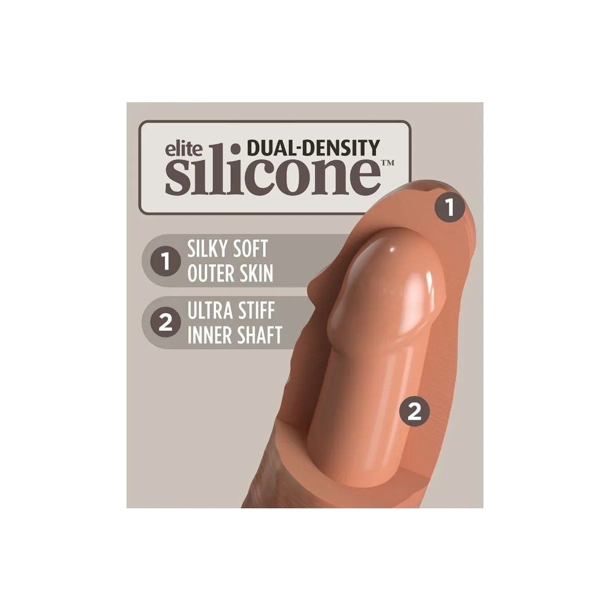 Elite Realistischer Silikondildo 17,8 cm Karamell von King Cock | Fesselliebe.de