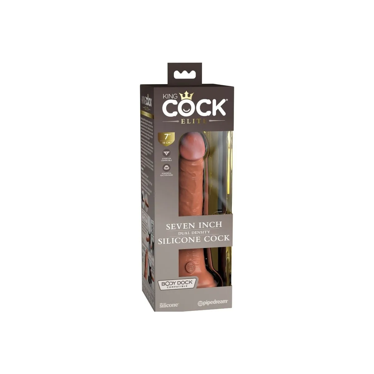 Elite Realistischer Silikondildo 17,8 cm Karamell von King Cock | Fesselliebe.de