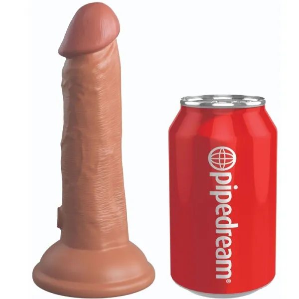 Elite Realistischer Dildo mit Vibration und Silikon 15,2 cm Karamell von King Cock | Fesselliebe.de