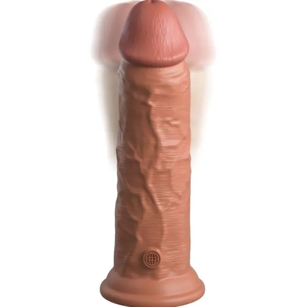 Elite Realistischer Dildo mit Vibration und Silikon 20,3 cm Karamell von King Cock | Fesselliebe.de