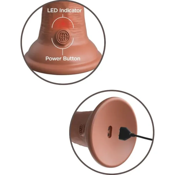 Elite Realistischer Dildo mit Vibration und Silikon 20,3 cm Karamell von King Cock | Fesselliebe.de