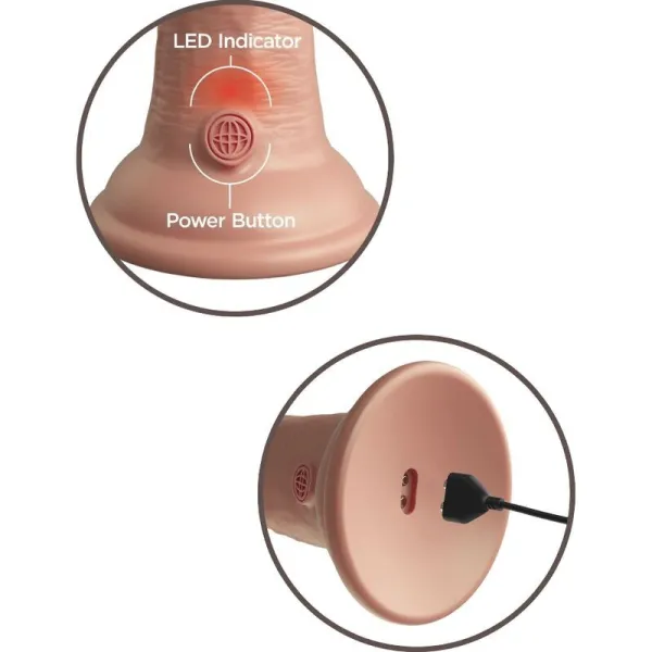 Elite Realistischer Dildo mit Vibration und Silikon 20,3 cm von King Cock | Fesselliebe.de