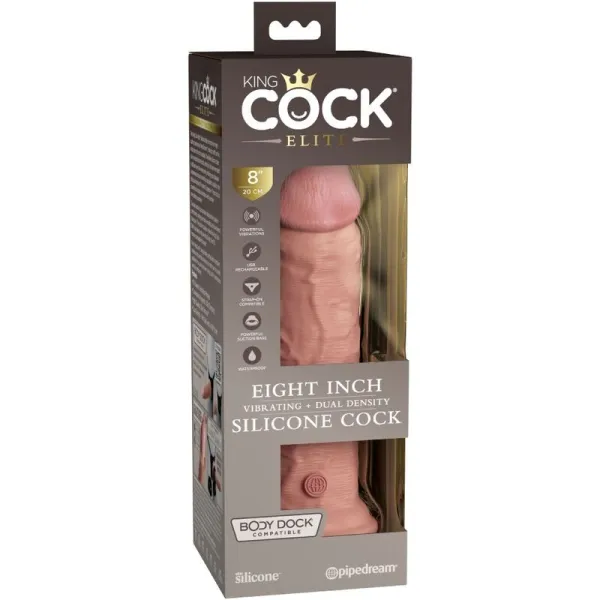 Elite Realistischer Dildo mit Vibration und Silikon 20,3 cm von King Cock | Fesselliebe.de