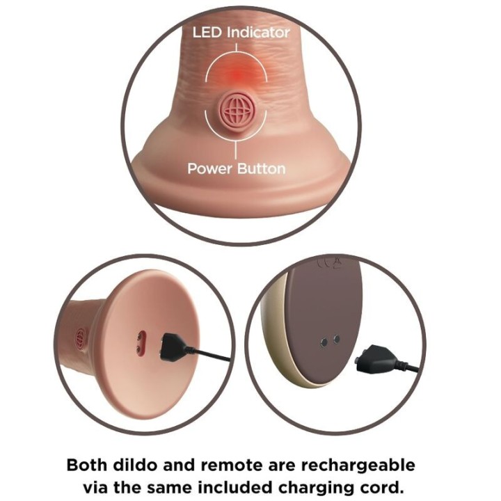 Elite Realistischer Dildo Vibrator & Silikon mit Fernbedienung 23 cm von King Cock | Fesselliebe.de