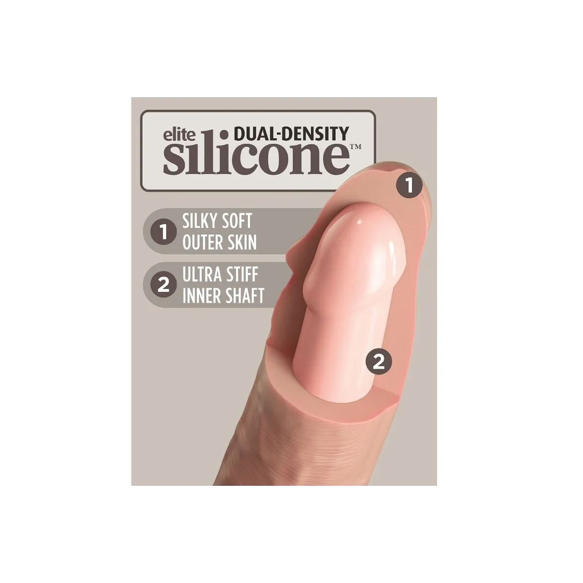 Elite Realistischer Dildo Vibrator & Silikon mit Fernbedienung 23 cm von King Cock | Fesselliebe.de