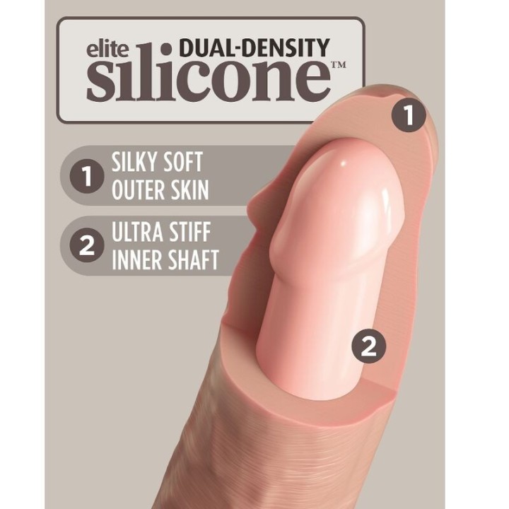 Elite Realistischer Dildo Vibrator & Silikon mit Fernbedienung 23 cm von King Cock | Fesselliebe.de