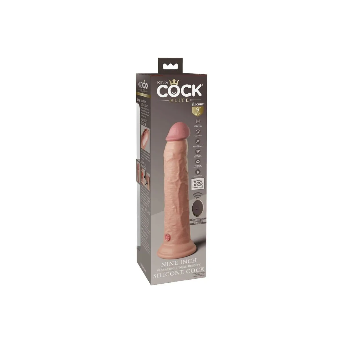 Elite Realistischer Dildo Vibrator & Silikon mit Fernbedienung 23 cm von King Cock | Fesselliebe.de