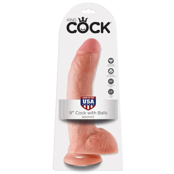 9 Schwanzfleisch mit Eier 22,9 cm von King Cock | Fesselliebe.de