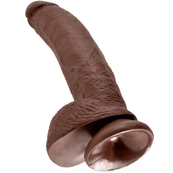 9 Dildo Braun mit Eier 22,9 cm von King Cock | Fesselliebe.de
