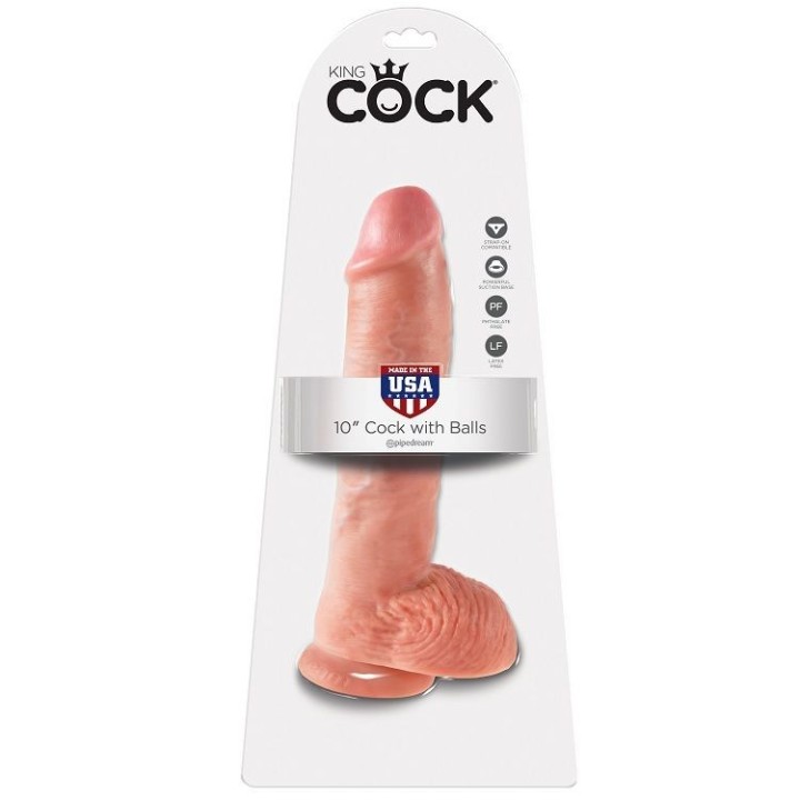 10 Schwanzfleisch mit Eier 26,5 cm von King Cock | Fesselliebe.de
