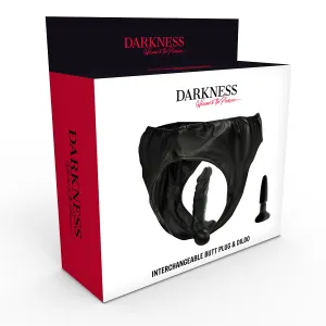 Höschen mit Plug und Auswechselbarem Dildo von Darkness Sensations