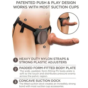 Elite Bequemer Verstellbarer Gurt mit Dildo 17,8 cm von King Cock