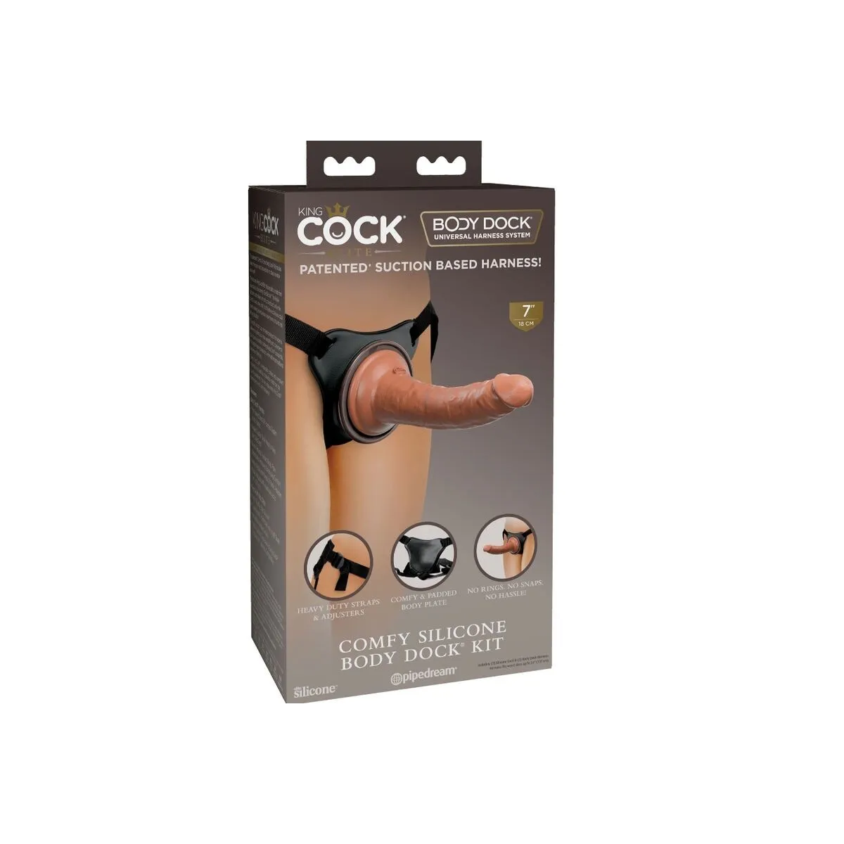 Elite Bequemer Verstellbarer Gurt mit Dildo 17,8 cm von King Cock | Fesselliebe.de