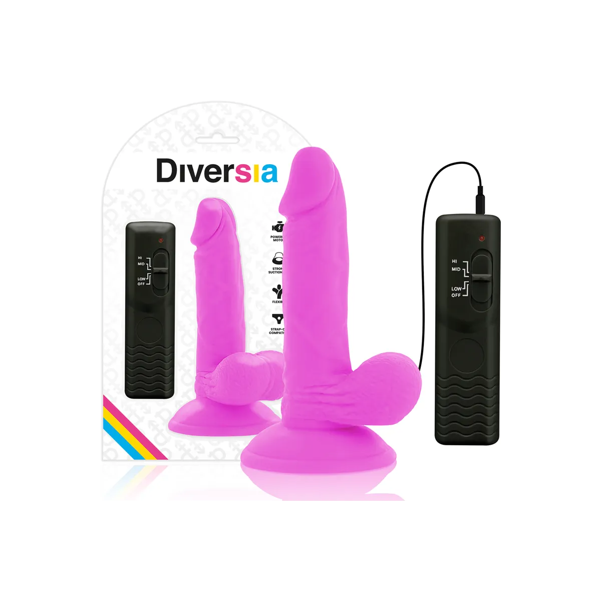 Flexibler Vibrierender Dildo Lila 17 cm -O- 3,3 cm von Diversia | Fesselliebe.de