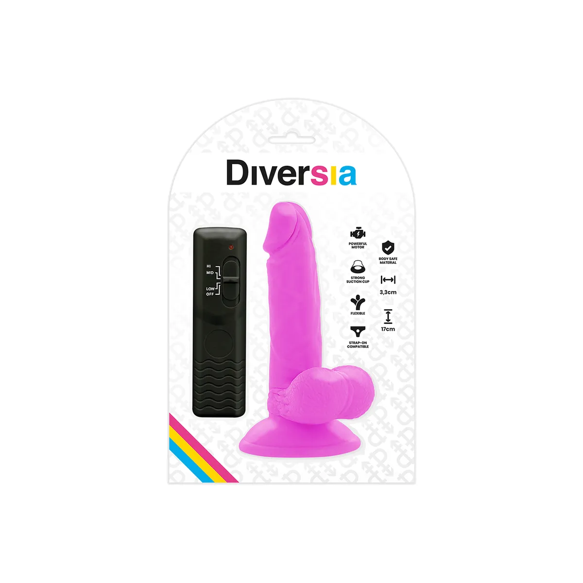 Flexibler Vibrierender Dildo Lila 17 cm -O- 3,3 cm von Diversia | Fesselliebe.de