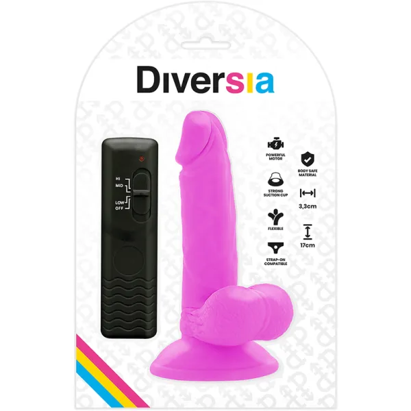 Flexibler Vibrierender Dildo Lila 17 cm -O- 3,3 cm von Diversia | Fesselliebe.de