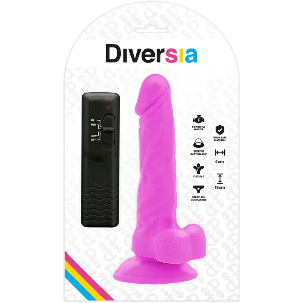Flexibler Vibrierender Dildo Lila 18 cm -O- 4 cm von Diversia | Fesselliebe.de