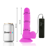 Flexibler Vibrierender Dildo Lila 20,5 cm -O- 4,2 cm von Diversia | Fesselliebe.de