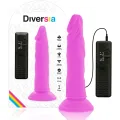 Flexibler Vibrierender Dildo Lila 23 cm -O- 4,3 cm von Diversia