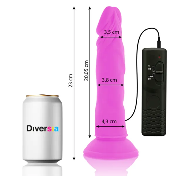 Flexibler Vibrierender Dildo Lila 23 cm -O- 4,3 cm von Diversia | Fesselliebe.de