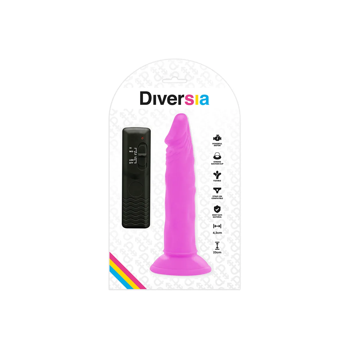 Flexibler Vibrierender Dildo Lila 23 cm -O- 4,3 cm von Diversia | Fesselliebe.de