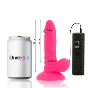 Flexibler Vibrierender Dildo Rosa 17 cm -O- 3,3 cm von Diversia