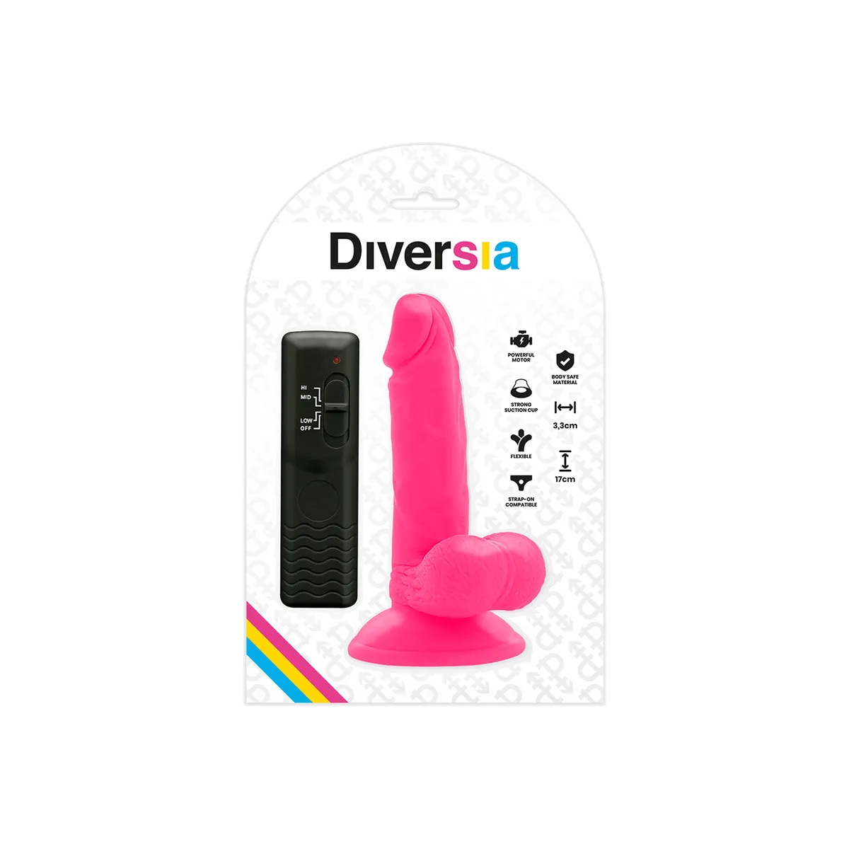 Flexibler Vibrierender Dildo Rosa 17 cm -O- 3,3 cm von Diversia | Fesselliebe.de