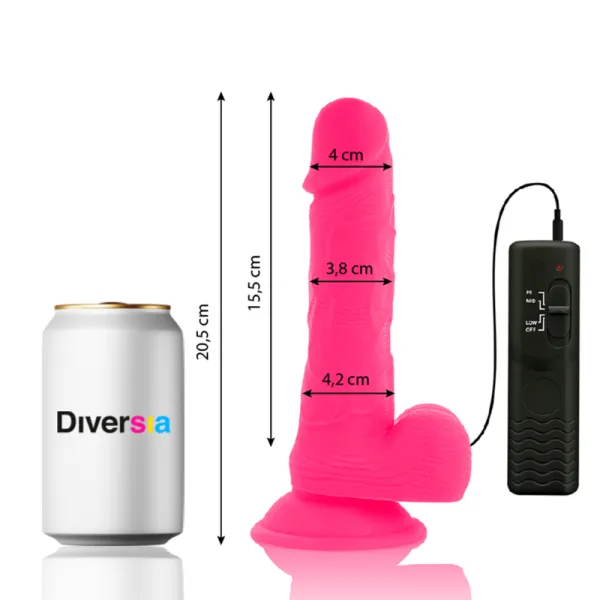 Flexibler Vibrierender Dildo Rosa 20,5 cm -O- 4,2 cm von Diversia | Fesselliebe.de