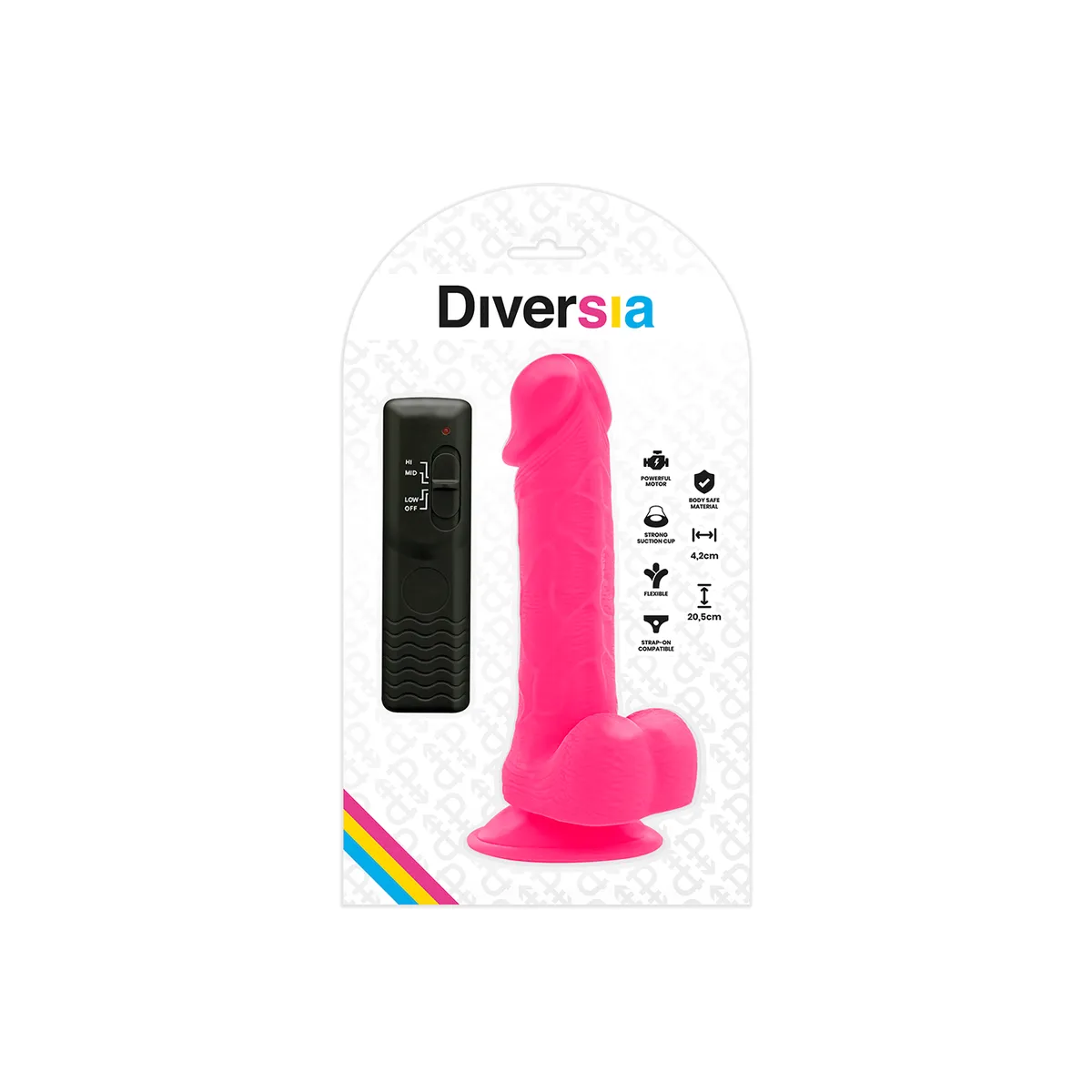 Flexibler Vibrierender Dildo Rosa 20,5 cm -O- 4,2 cm von Diversia | Fesselliebe.de
