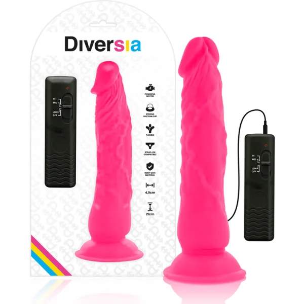 Flexibler Vibrierender Dildo Rosa 21 cm -O- 4,9 cm von Diversia | Fesselliebe.de