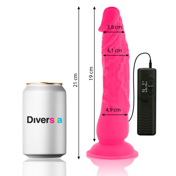 Flexibler Vibrierender Dildo Rosa 21 cm -O- 4,9 cm von Diversia | Fesselliebe.de